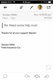 Zoho Support has a mobile app for Android and iOS