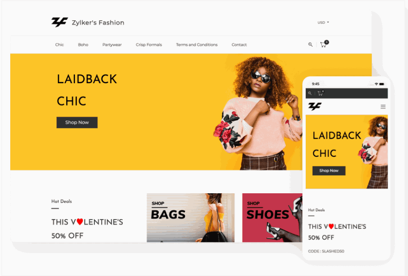 Build an e-commerce website with Zoho Commerce website builder