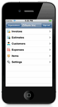 Create and send invoices online with Zoho invoice mobile app