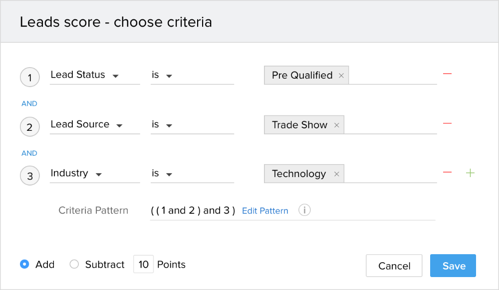 Rate leads with Zoho CRM lead scoring functionality