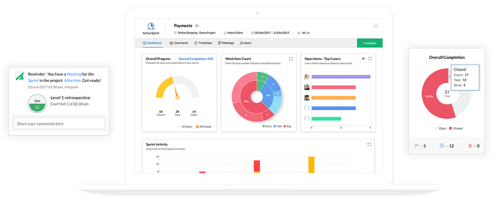 Zoho Sprints is an agile project management tool