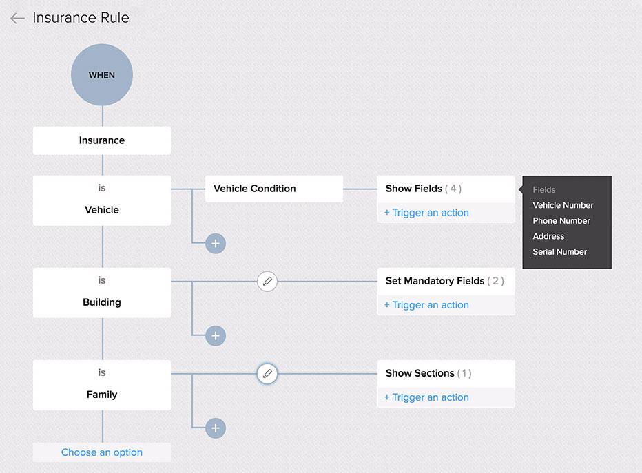 Zoho CRM conditional fields