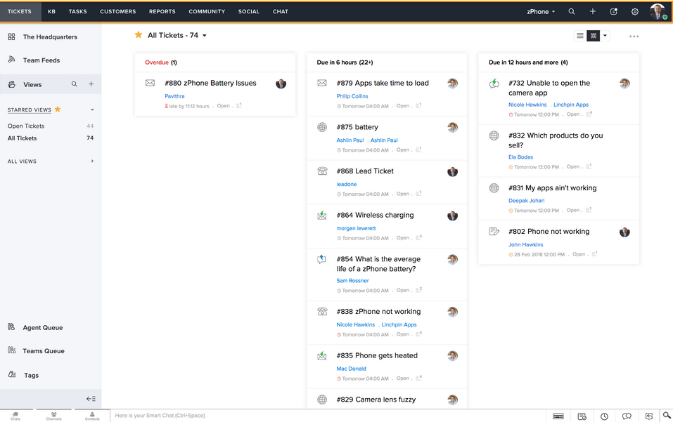 Zoho Desk is an online helpdesk app for small businesses