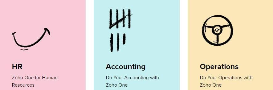Zoho One has apps for HE, accounting and operations processes