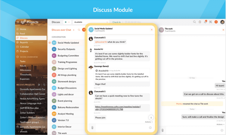 Project collaboration using Zoho Projects online project management app