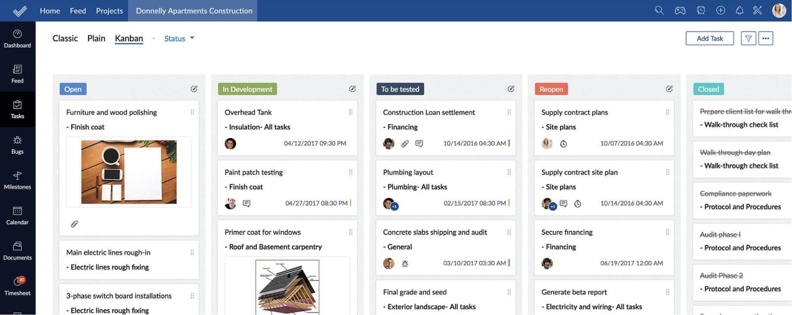 Zoho Projects task management allows great team collaboration