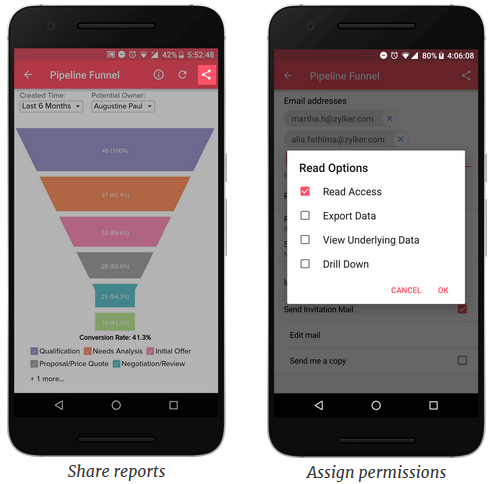 Share reports with colleagues using Zoho Reports