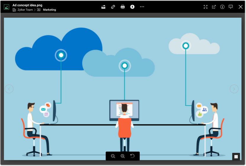 Previewing files in Zoho Workdrive