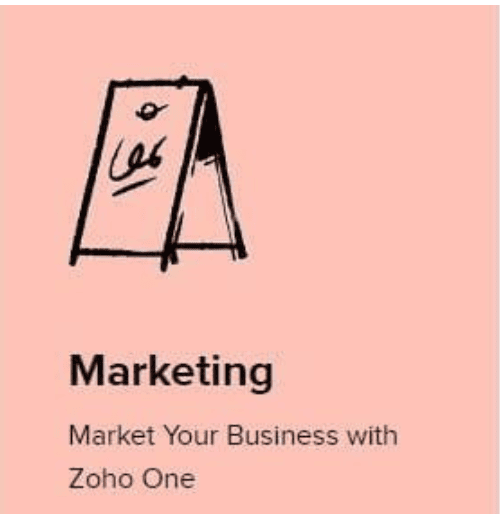 Zoho One has a full suite of marketing apps